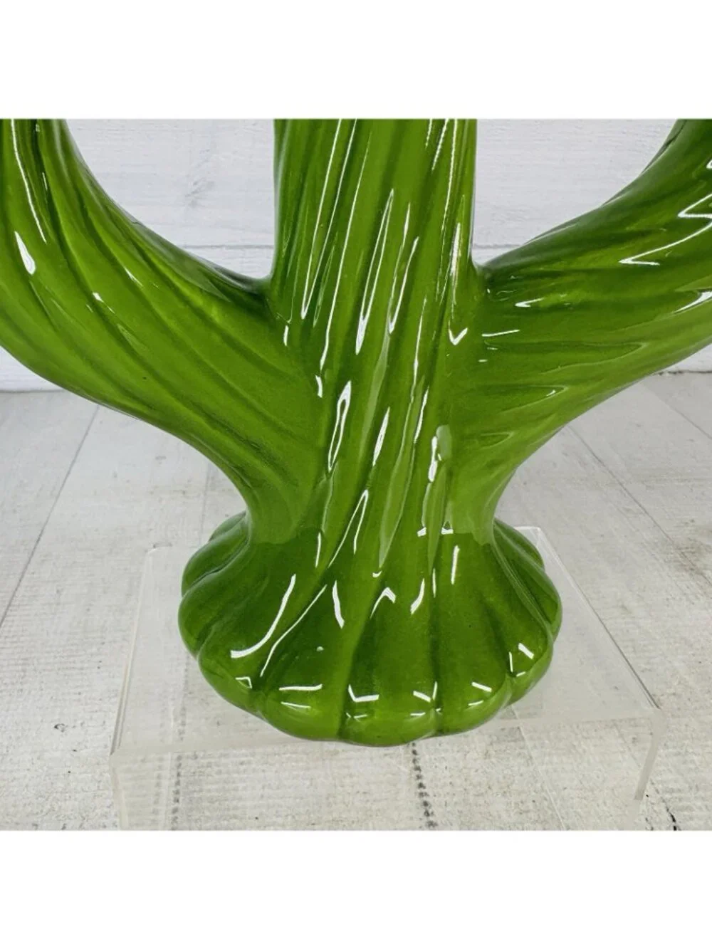 Threshold Target GREEN CACTUS Peach Flowers Ceramic Candle Holders Candelabra